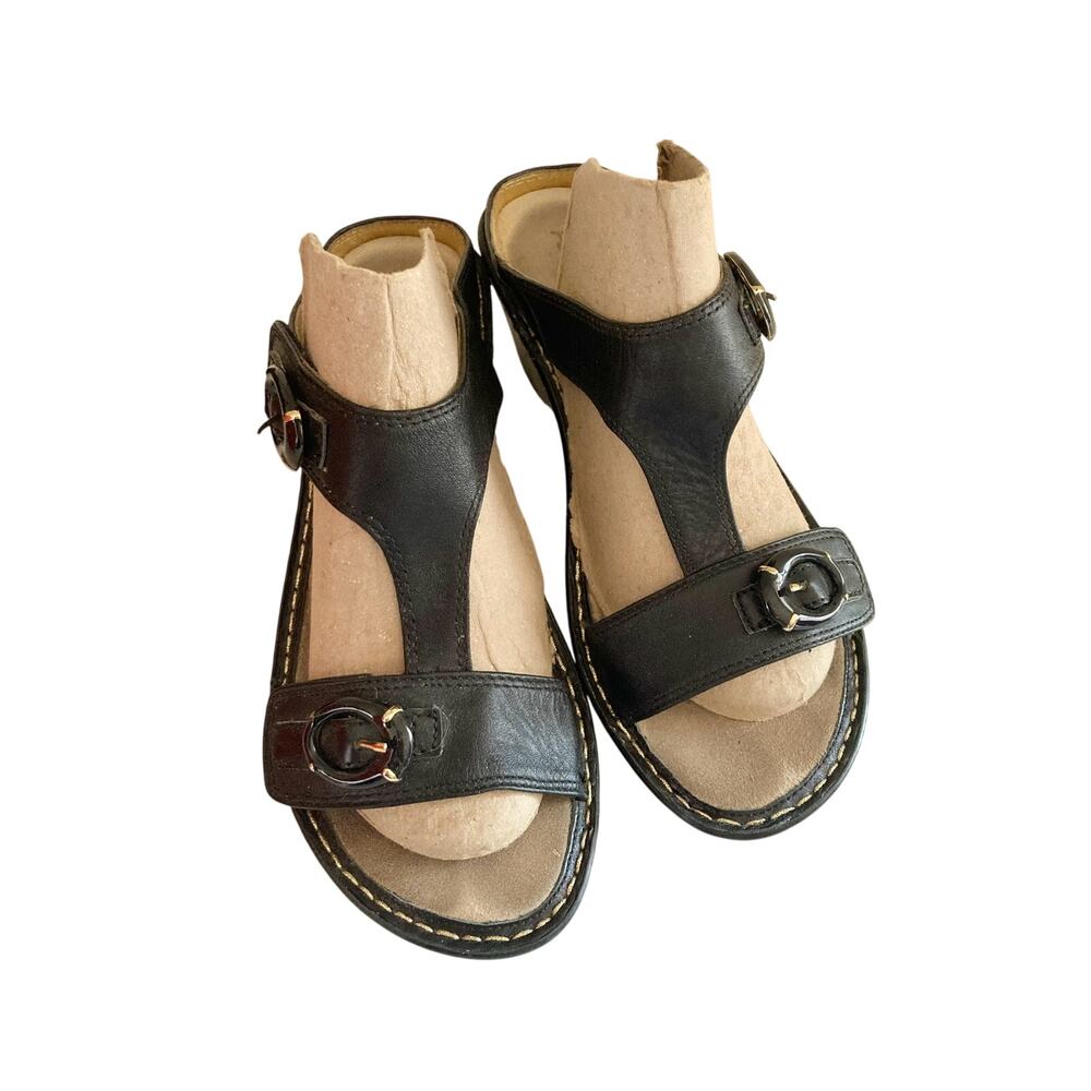 Alegria Women's Lara Shoes Sandals Black Butter Leather Size 38 U.S. 8